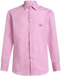 Etro - Overhemden ,Roze ,Linnen Roma Shirt - Lyst