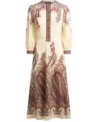 Etro - Sable Jurk Met Geplaatste Print - Lyst