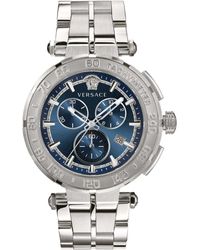 Versace - Greca chrono cronografo orologio bracciale acciaio - Lyst