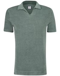 Fedeli - Tops ,Groen ,Katoen Licht Stoffige Polo Shirt - Lyst