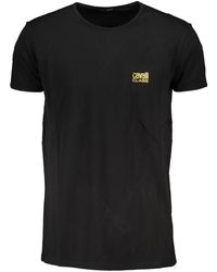 Roberto Cavalli - Tops ,Zwart ,Katoen T-Shirt Met Ronde Hals En Logo - Lyst