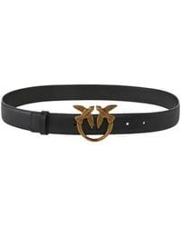 Pinko - Accessoires ,Zwart ,Leer Love Berry H3 Riem - Lyst