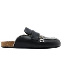 JW Anderson - Schwarze Leder Biker Loafer Mules - Lyst