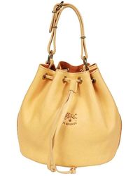 Il Bisonte - Quaste Zugverschluss Leder Eimer Tasche - Lyst