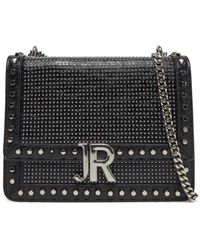 John Richmond - Schwarze Schultertasche Mit Silbernen Metall-Details - Lyst