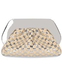 THEMOIRÈ - Silberne Gewebte Stroh Clutch Tasche - Lyst