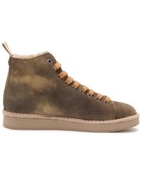 Pànchic - Schoenen ,Groen ,Suède Eco-Fur Washed Suede Slip-On Schoenen - Lyst