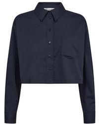 co'couture - Navy cottoncc crisp crop shirt bluse - Lyst