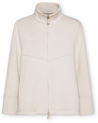 Elena Miro - Jassen ,Grijs ,Polyester Zip Collar Jacket - Lyst