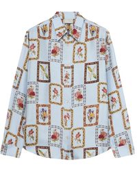 Pierre Louis Mascia - Zijden Longsleeve Shirt Met Prachtige Prints - Lyst