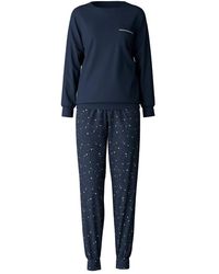 CALIDA - Nachtkleding ,Blauw ,Katoen Pyjama Met Boord - Lyst