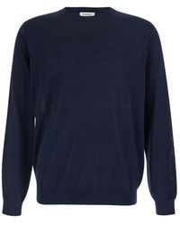 Kangra - Truien & Vesten ,Blauw ,Wol Trui Met Ronde Hals - Lyst