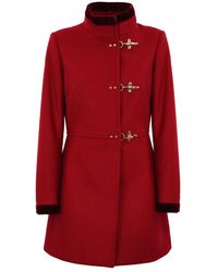 Fay - Abrigo Rojo De Mezcla De Lana Virginia, Mujer, Talla - Lyst