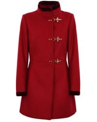 Fay - Abrigo Rojo De Mezcla De Lana Virginia, Mujer, Talla - Lyst