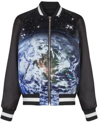 Balmain - Jassen ,Veelkleurig ,Satijn Gedrukte Earth And Stars Bomberjack - Lyst