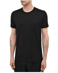 Dolce & Gabbana - Maglietta nera con logo ricamato - Lyst