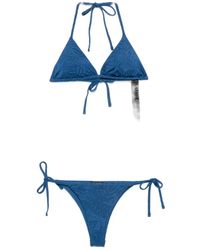 Emporio Armani - Badmode ,Blauw ,Padded Triangle Bikini - Lyst