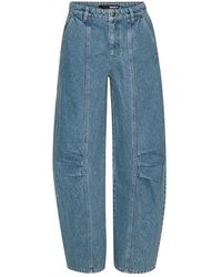 ROTATE BIRGER CHRISTENSEN - Blaue Baumwoll Straight Leg Jeans - Lyst