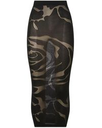 Wolford - Rokken ,Zwart ,Wol Sheer-Matt Rose Patroon Pencil Skirt - Lyst