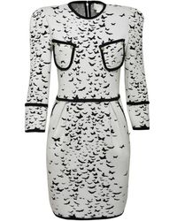 Genny Jacquard butterflies all-over bodycon dress - Natur