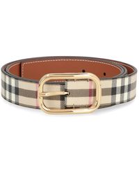 Burberry - Accessoires ,Veelkleurig ,Katoen Geruit Riem Met Goudkleurige Gesp - Lyst