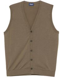 Drumohr - Truien & Vesten ,Groen ,Gilet Con Bottoni E Scollo A V - Lyst