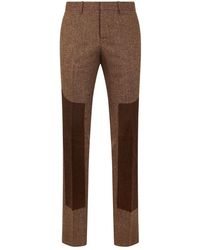 Moschino - Broeken ,Bruin ,Wol Slim-Fit Broeken - Lyst