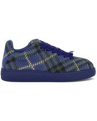 Burberry - Check knit box sneakers - Lyst