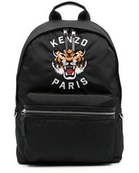 KENZO - Backpacks,schwarzer rucksack mit gesticktem logo,varsity tiger bestickter rucksack schwarz - Lyst
