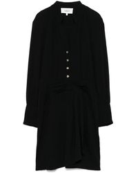 Ba&sh - Schwarzes texturiertes kleid mit knopfverschluss - Lyst