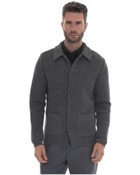 Paoloni - Truien & Vesten ,Grijs ,Wol Sweater Jacket - Lyst
