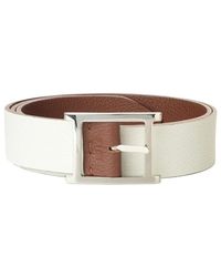 Orciani - Accessoires ,Wit ,Omkeerbare Leren Riem Met Palladium Gesp - Lyst