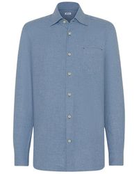 Kiton - Nerano Houndstooth Flannel Shirt - Lyst