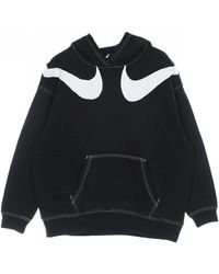 Nike - Schwarz/weiß/weiß fleece hoodie - Lyst