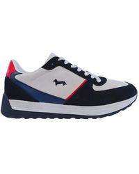 Harmont & Blaine - Schoenen ,Veelkleurig ,Suède Blauw Witte Sneakers Met Bassotto Logo - Lyst