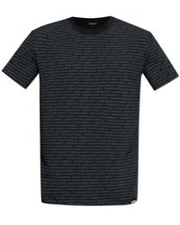 DSquared² - Tops ,Zwart ,Leer Monogram Ondergoed T-Shirt - Lyst