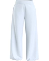 Calvin Klein - Broeken ,Blauw ,Katoen Blauwe Elastische Taille Wijde Pijp Jeans - Lyst