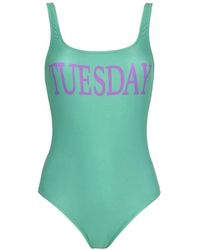 Alberta Ferretti - Tops ,Groen ,Polyester One-Piece - Lyst