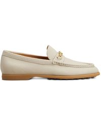 Tod's - Schoenen ,Grijs ,Leer Chain-Detail Loafers - Lyst