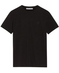 Trussardi - T-shirt in cotone elasticizzato con ricamo greyhound - Lyst