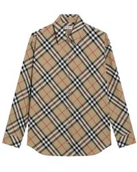 Burberry - Geruit Katoenen Overhemd - Lyst
