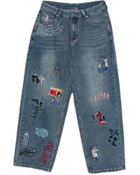 Kidsuper - Jeans ,Blauw ,Katoen Boro Stitched Double Knee Pants - Lyst