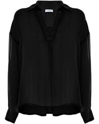 Kocca - Stijlvolle V-Hals Doorschijnende Blouse - Lyst