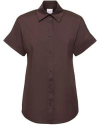 Max Mara - Camisa de mujer de mezcla de algodón marrón - Lyst