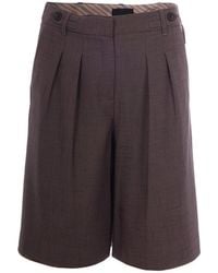 Liu Jo - Korte Broeken ,Grijs ,Leer Mélange Fabric Shorts - Lyst