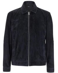 Arma - Blaue wildlederjacke mit klassischem kragen - Lyst