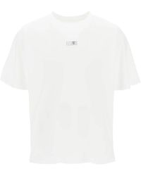 MM6 by Maison Martin Margiela - T-shirt con logo numerico e vestibilità oversize - Lyst