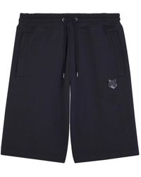 Maison Kitsuné - Shorts in cotone nero con fascia elastica - Lyst