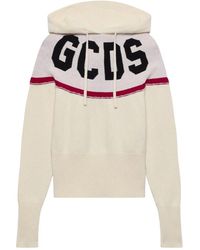 Gcds - Hoodies & Sweatvesten ,Wol Logo Knit Cropped Hoodie - Lyst