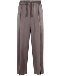 Herno - Broeken ,Bruin ,Pleated Drawstring Broeken - Lyst